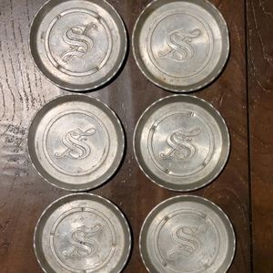 Vintage L.E. MASON Pewter Coasters